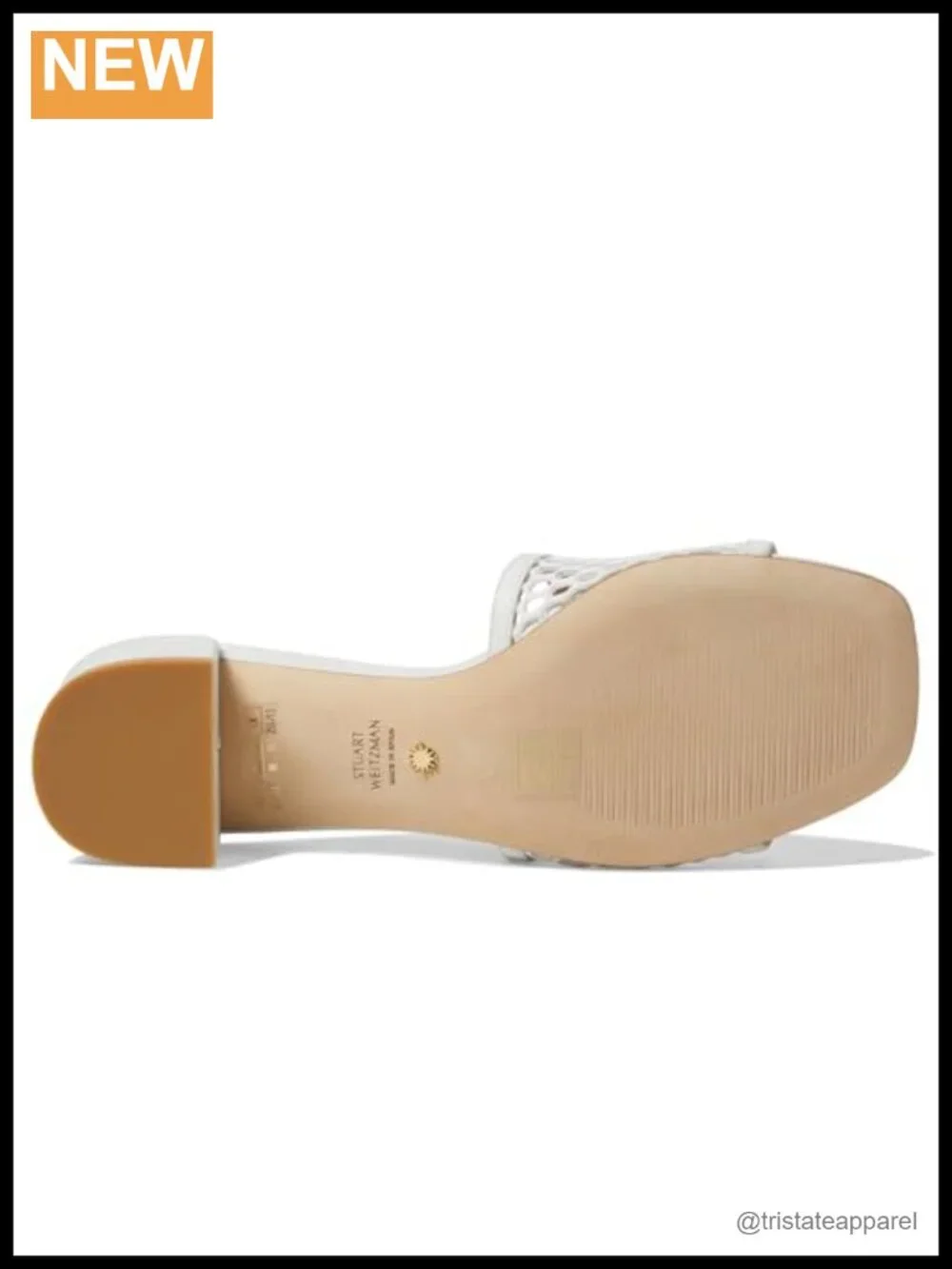 Stuart Weitzman Cayman Block Slide Sandals, Woven Linen Leather, Slip On, Casual